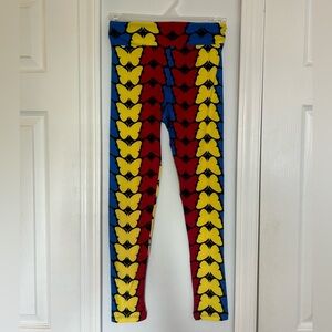 Black Leggings with Butterfly Pattern